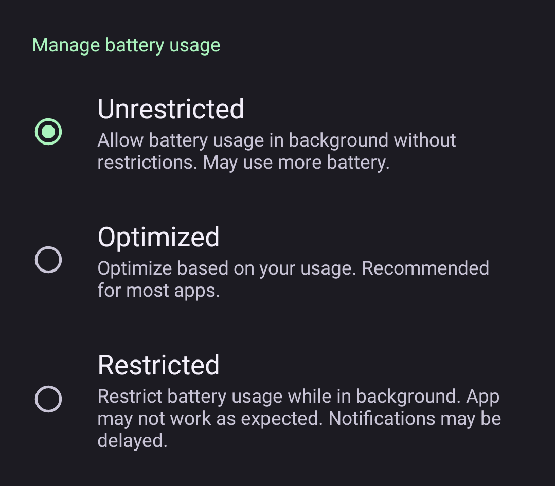 Battery Optimization