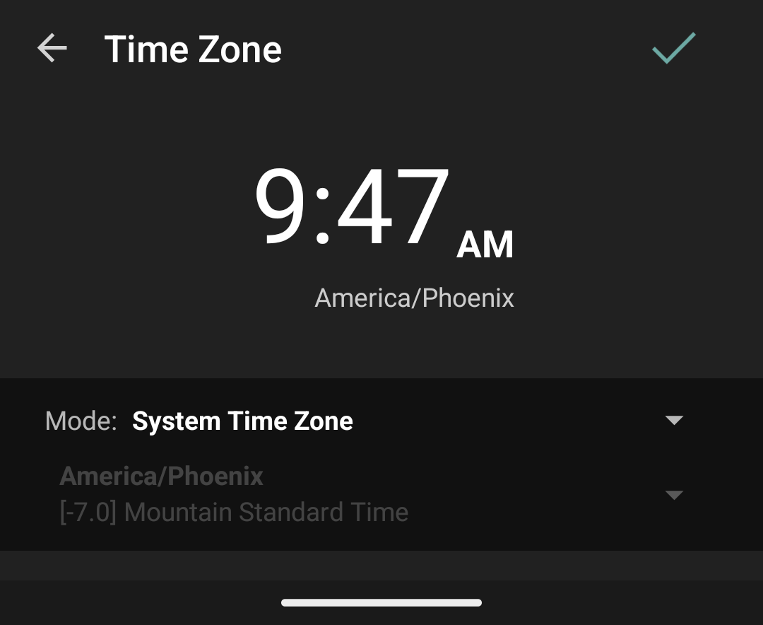 Time Zone Dialog