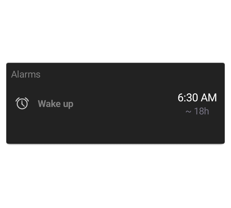 Alarm Widget (3x2)