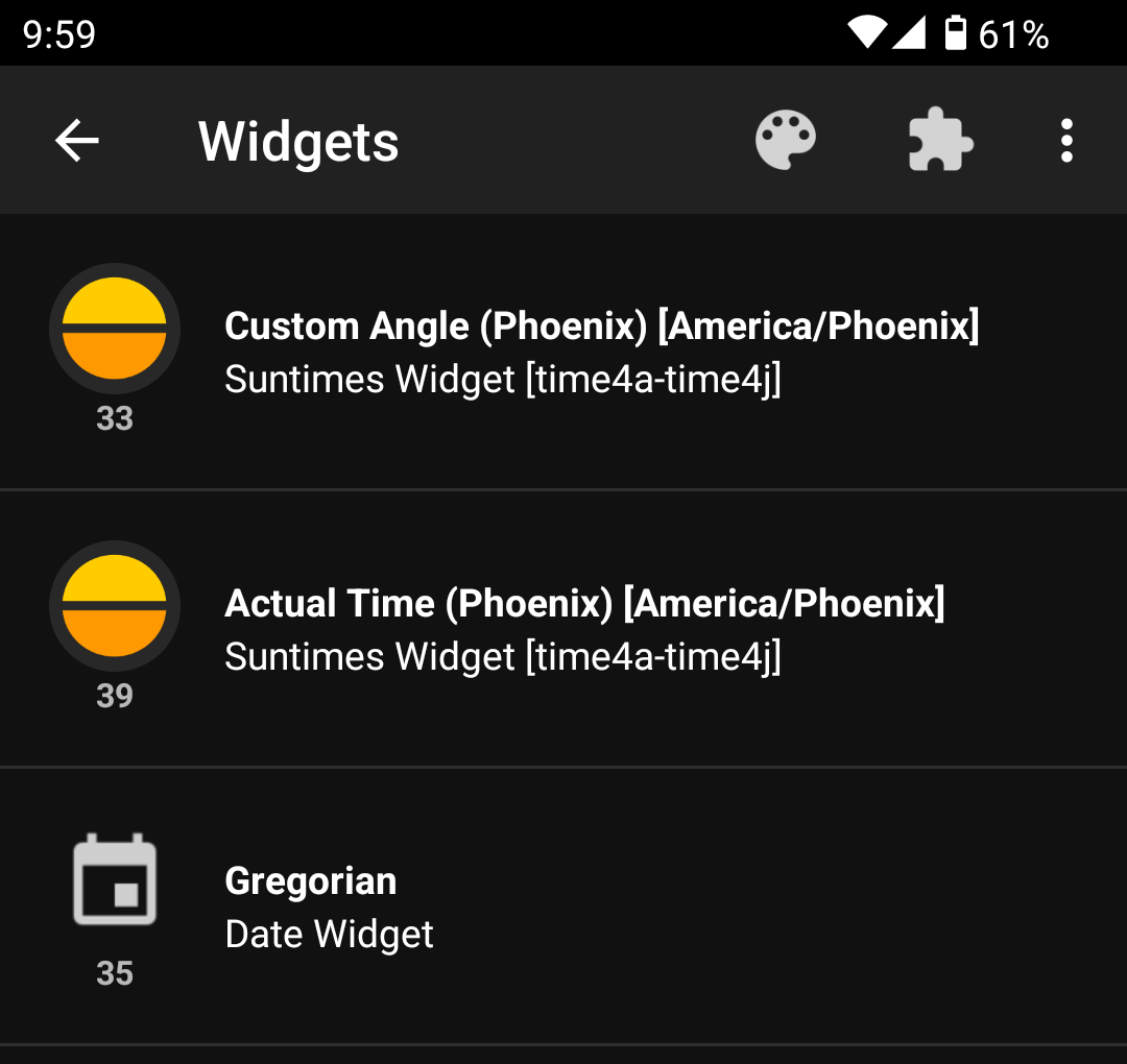 Widget List